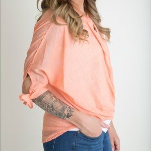 Orange linen top